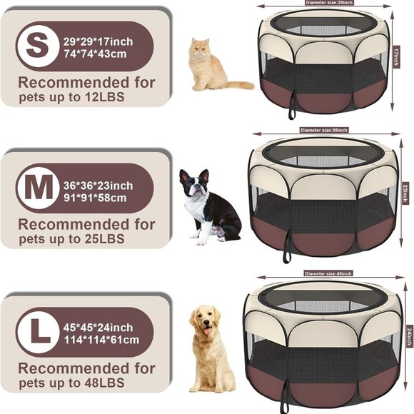 Foldable Pet Playpen and Puppy playpen Pet Tent with Carrying Case - Picture 3 of 6